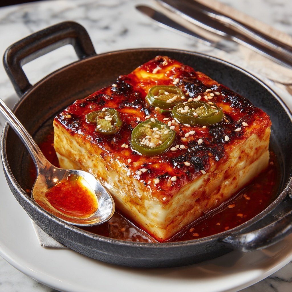 Swicy Baked Feta with Gochujang Honey Glaze Recipe - Recipe Image