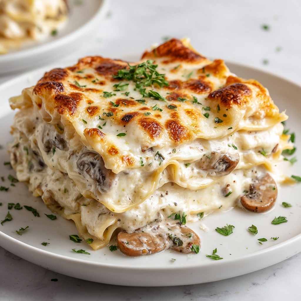 Creamy Chicken Mushroom Lasagna Recipe - Recipe Image