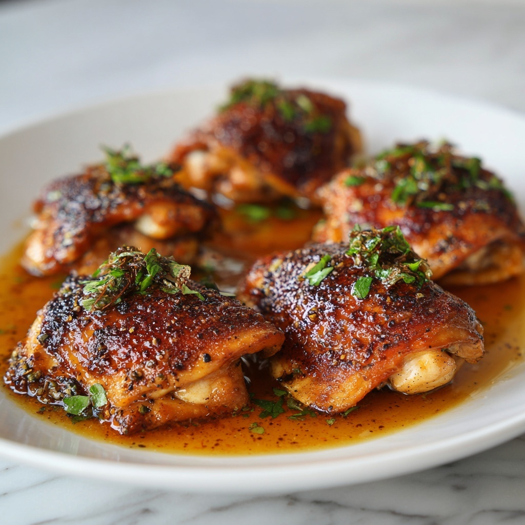 Baked Chicken Thighs with Crispy Skin Recipe - Recipe Image