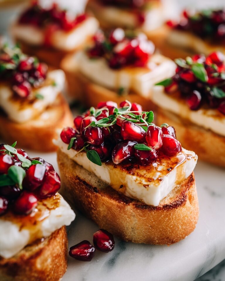 Pomegranate Brie Crostini Appetizer Recipe