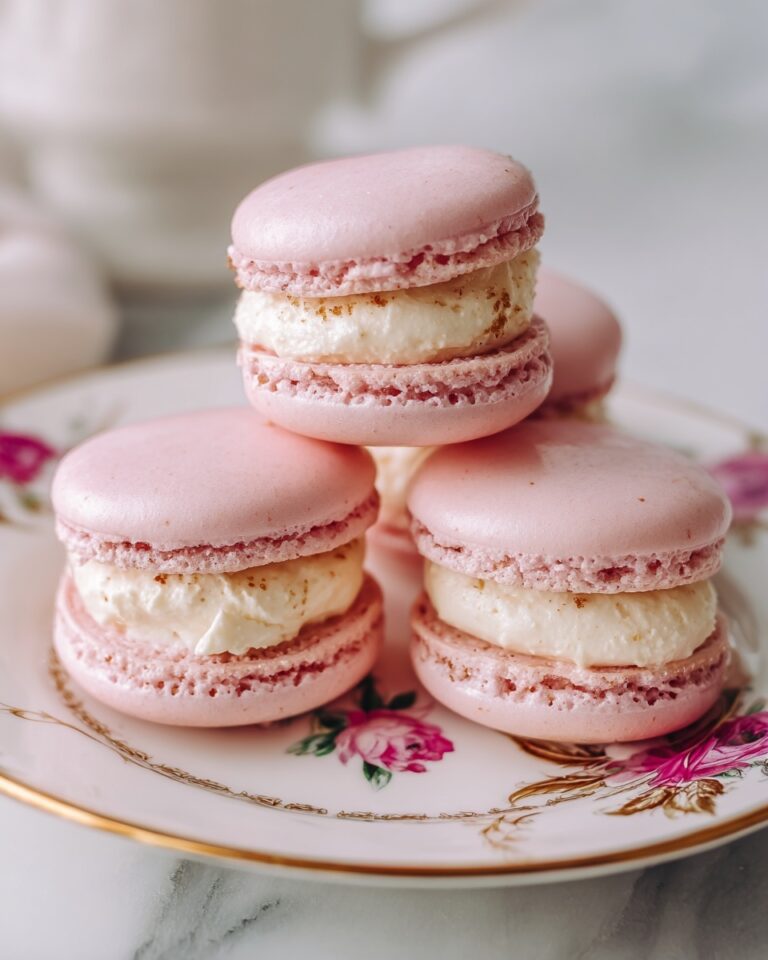 Strawberry Macarons with Strawberry Buttercream Filling Recipe