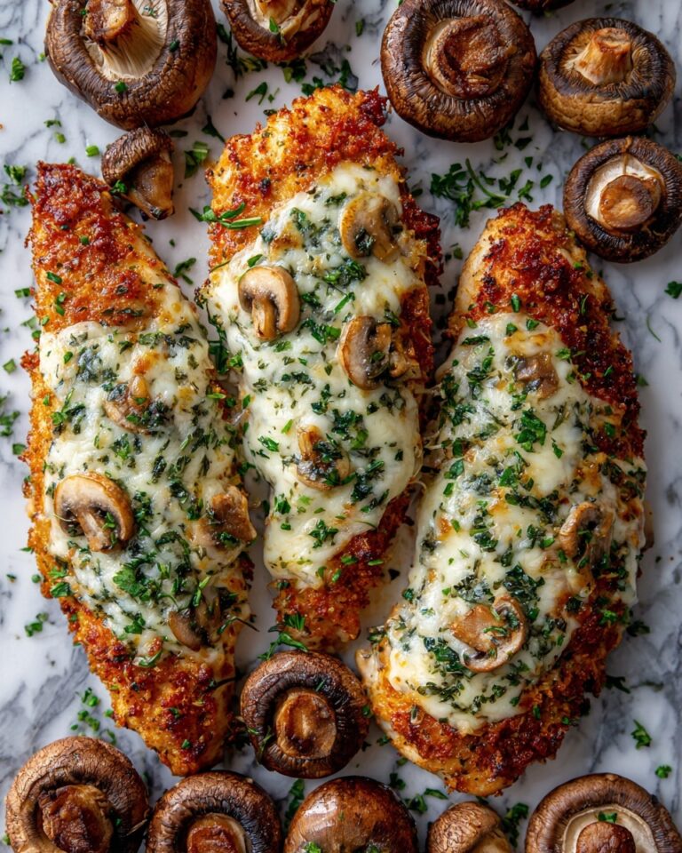 Cheesy Garlic Butter Mushroom Stuffed Chicken Recipe