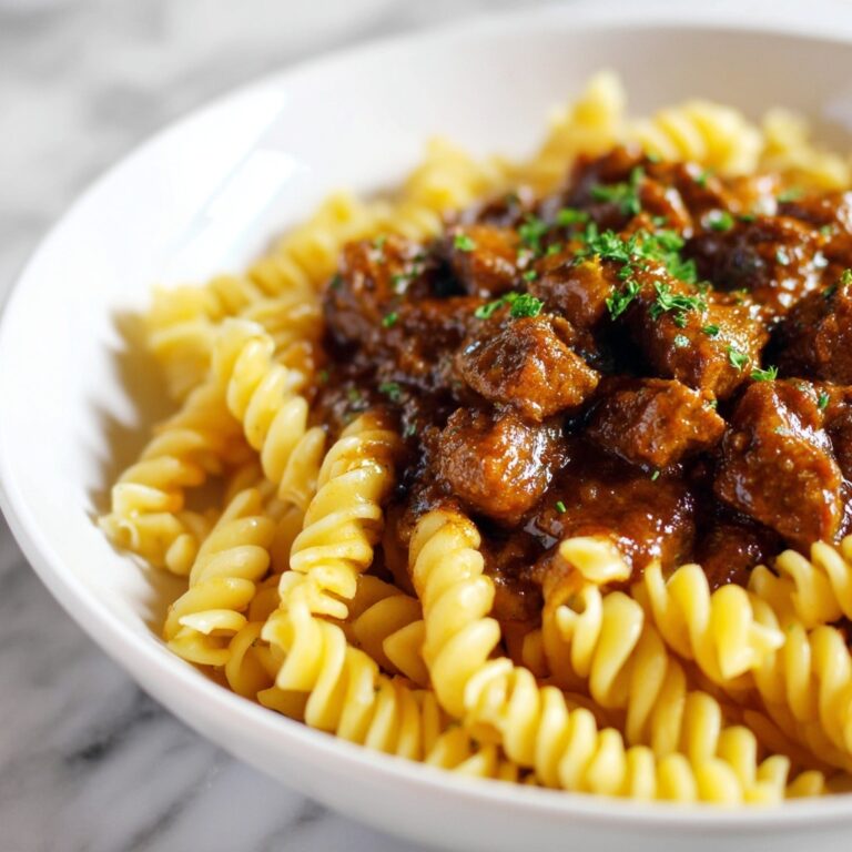 Beef and Rotini in Garlic Parmesan Sauce Recipe