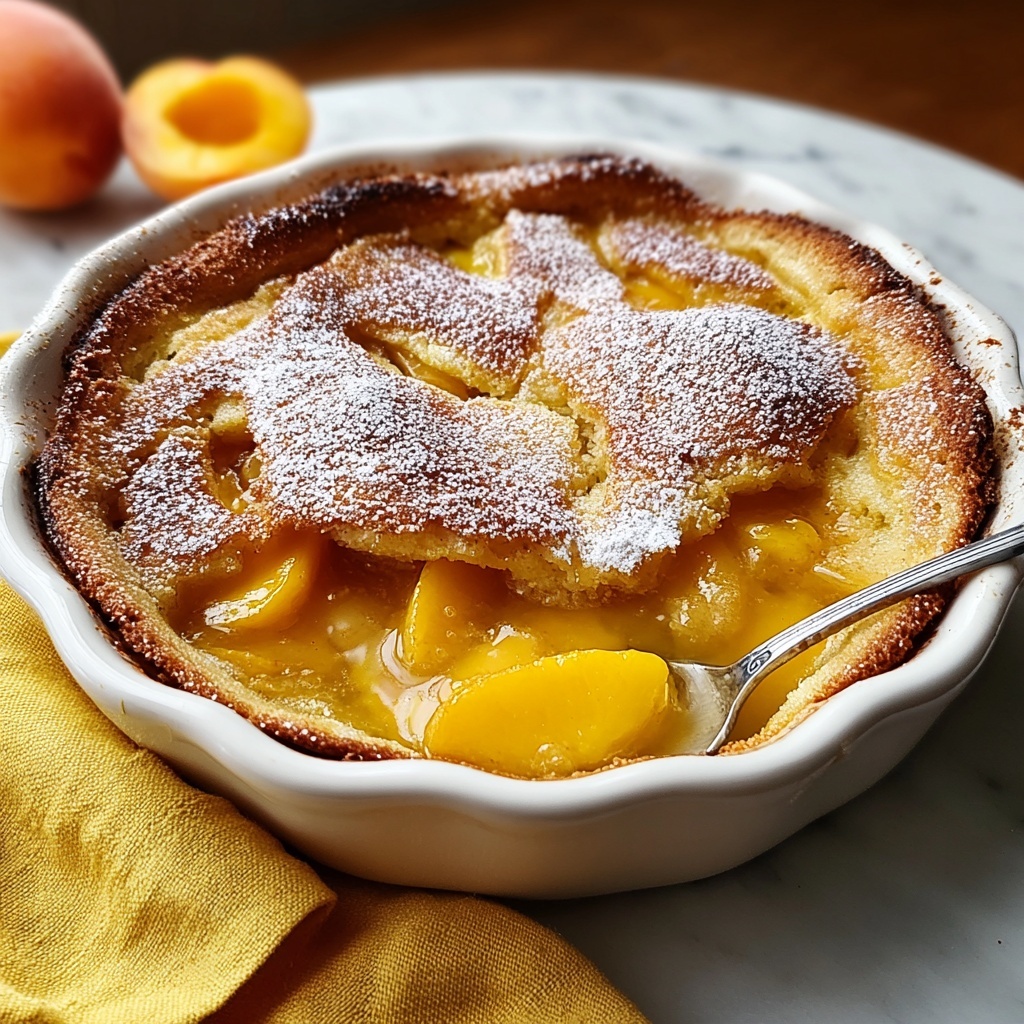 Peach Cobbler Bread Pudding Recipe - Recipe Image