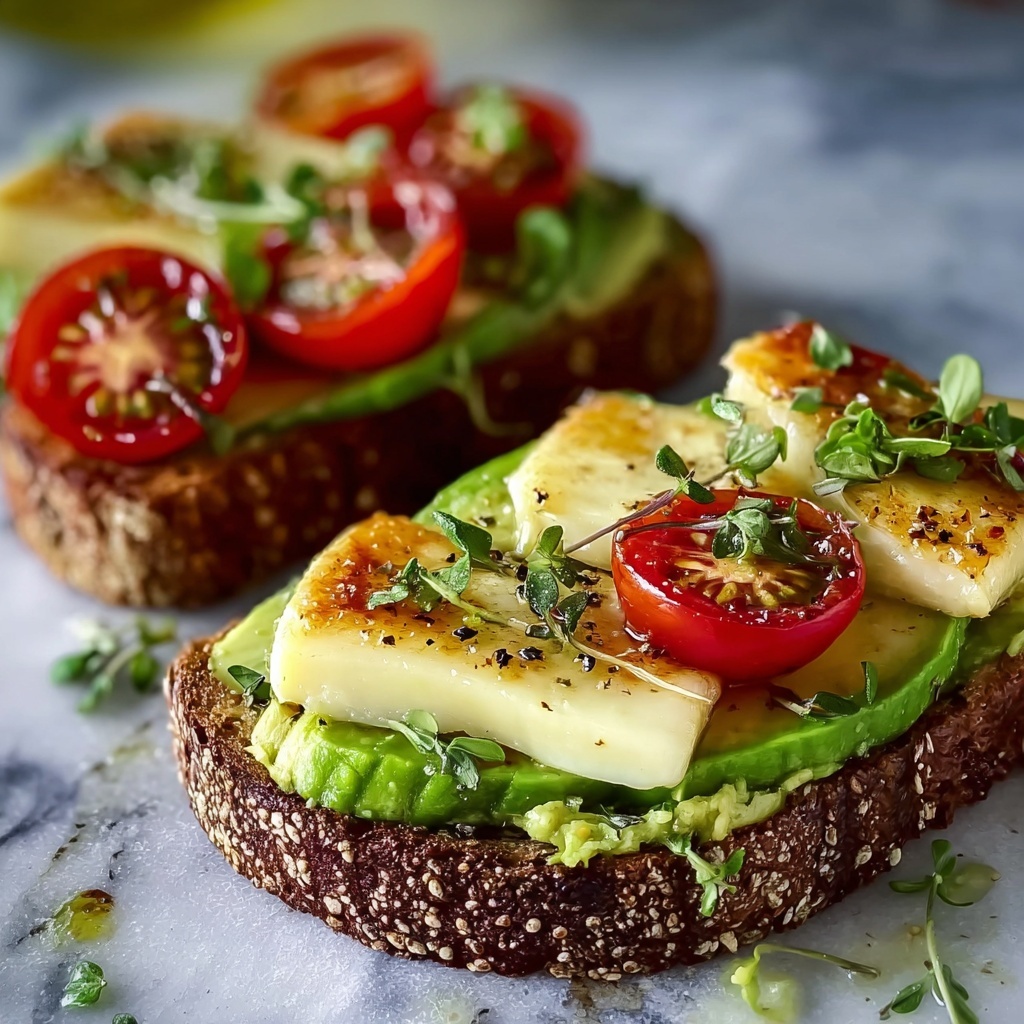 Hot Honey Avocado & Halloumi Toast on Sourdough Recipe - Recipe Image