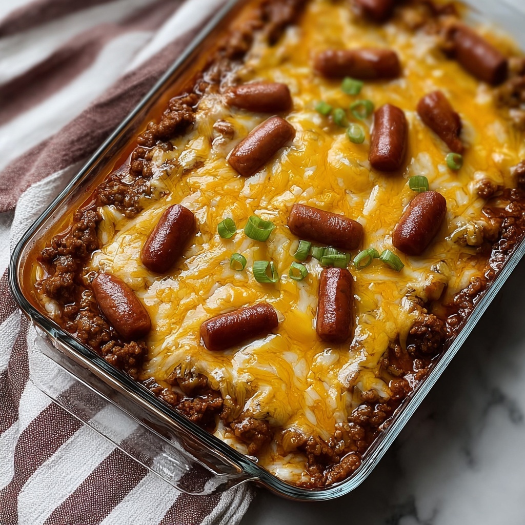 Chili Cheese Dog Casserole Recipe - Recipe Image