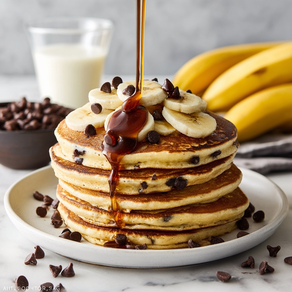 Chocolate Chip Banana Pancakes Recipe - Recipe Image