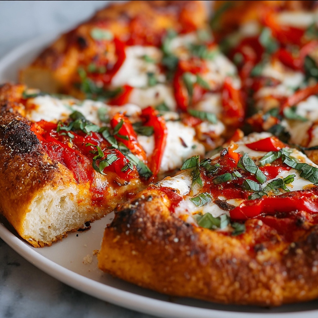 Calabrian Chili Roasted Red Pepper Pizza: A Spicy Twist on Classic Pizza Recipe - Recipe Image