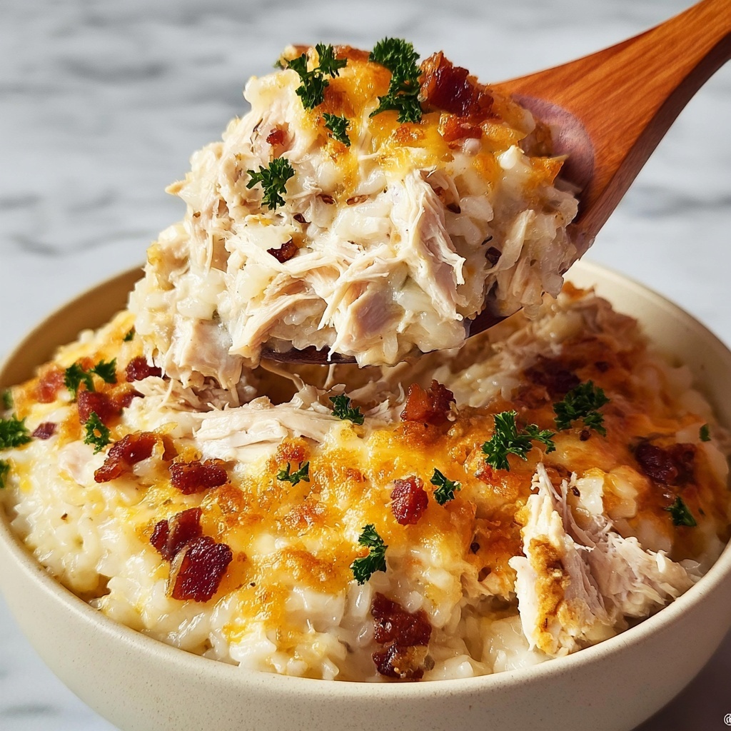 Chicken Alfredo Rice Casserole Recipe - Recipe Image