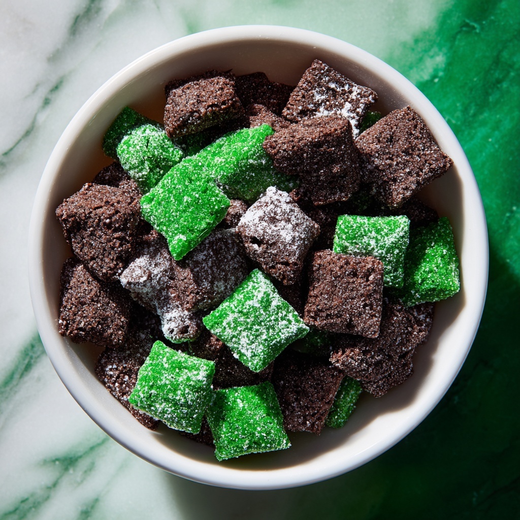 Green Mint Chocolate Muddy Buddies for St. Patrick’s Day Recipe - Recipe Image