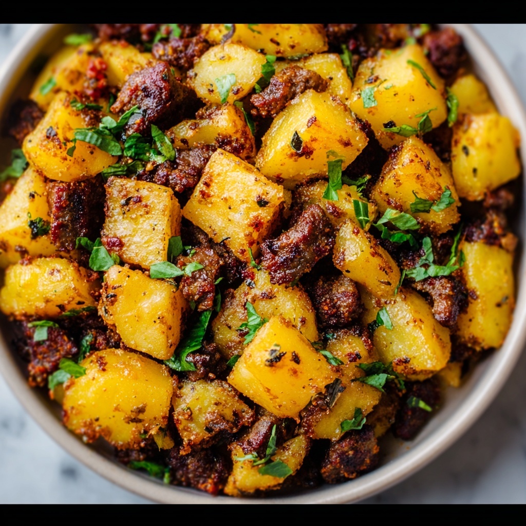 Classic Corned Beef Hash with Crispy Potatoes and Eggs Recipe - Recipe Image