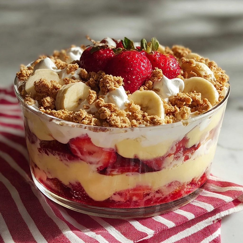 Strawberry Crunch Banana Pudding Recipe - Recipe Image