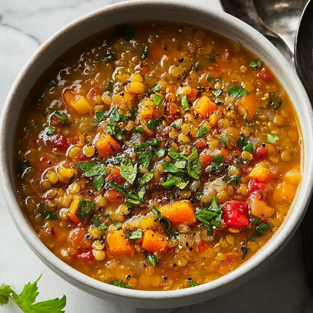 Hearty Lentil Soup with Ground Beef Recipe - Recipe Image