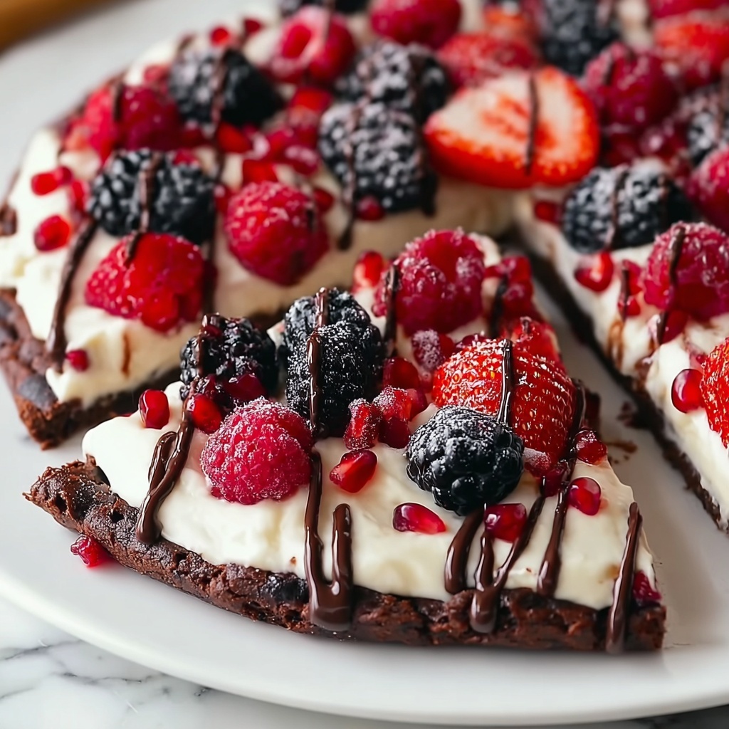 Berry Brownie Pizza Recipe - Recipe Image