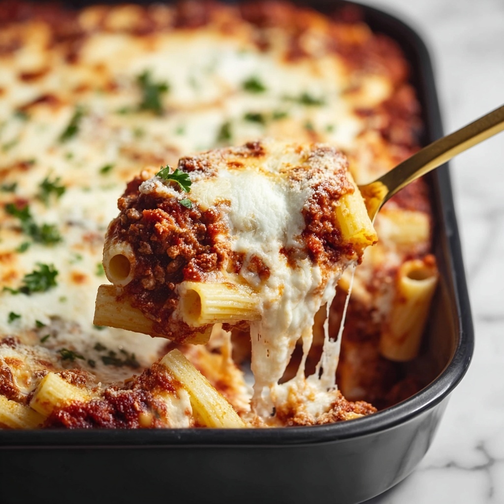 Easy Baked Ziti with Sausage and Ricotta Recipe - Recipe Image