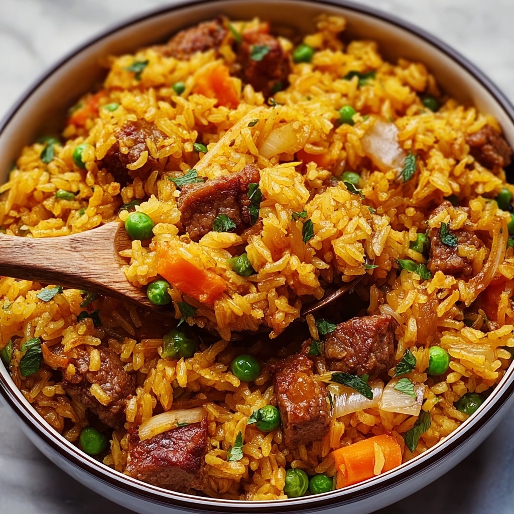 Onion Beef Fried Rice Recipe - Recipe Image