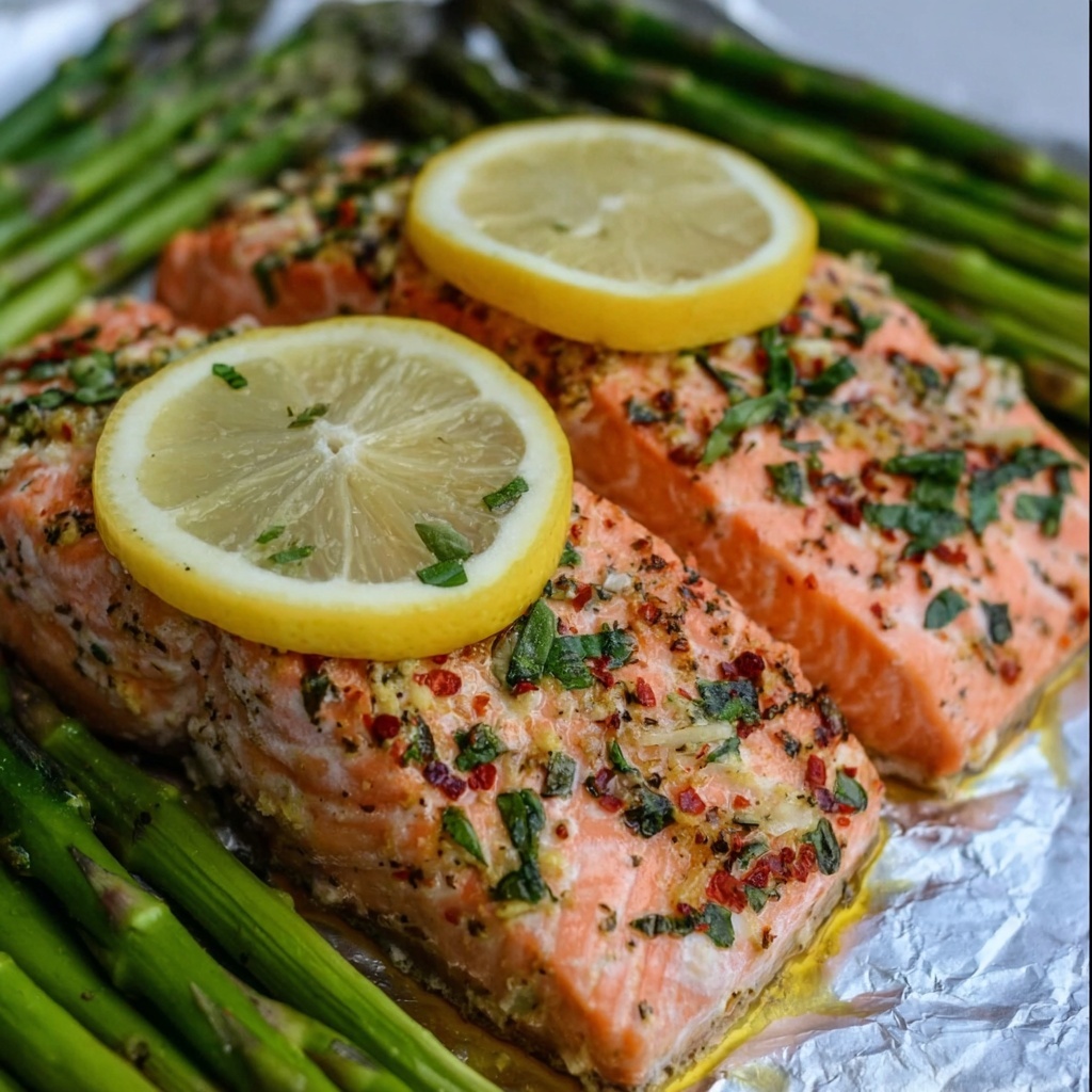 Salmon and Asparagus Herb Foil Packets Recipe - Recipe Image