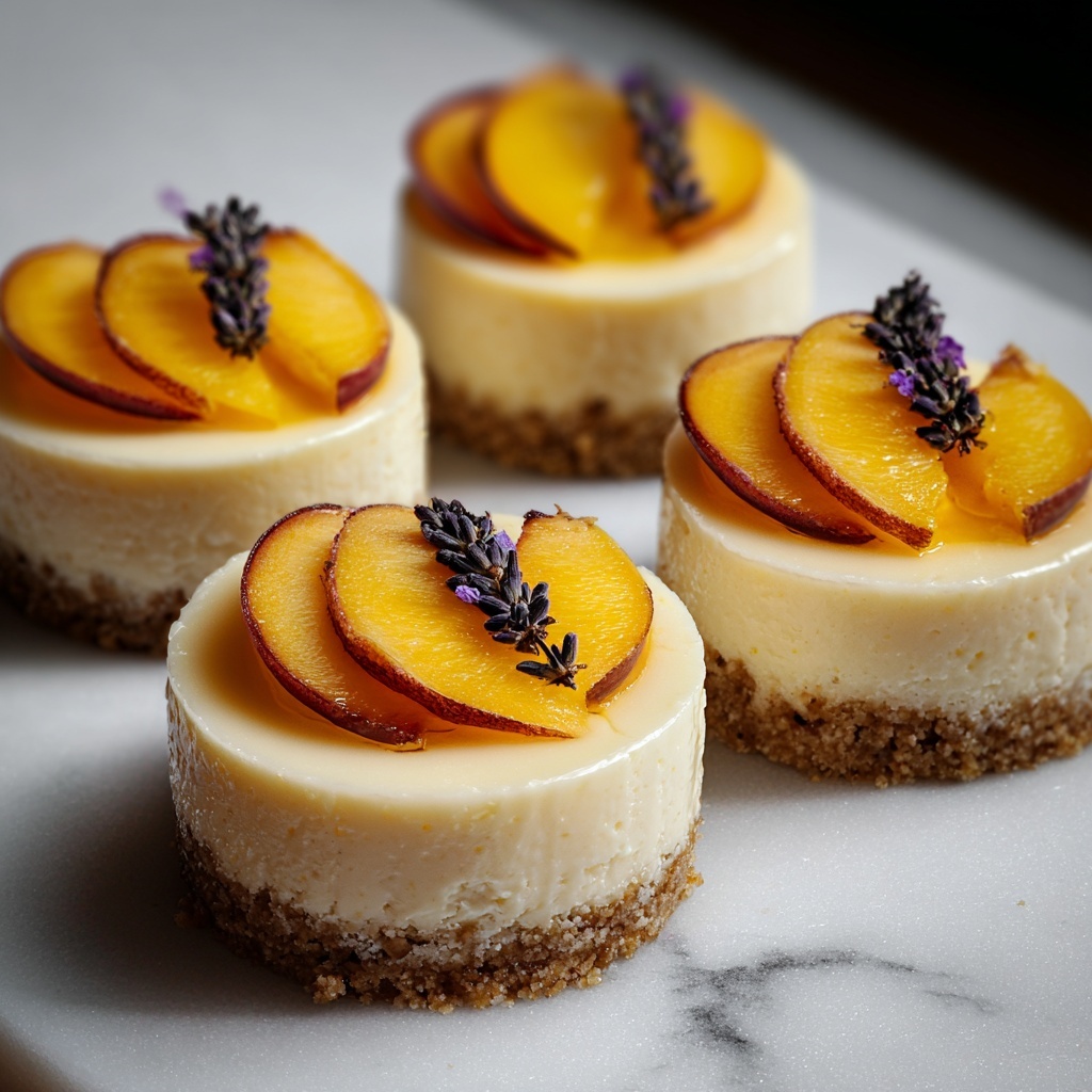 Peaches and Hay Mini Cheesecakes with Honey Recipe - Recipe Image
