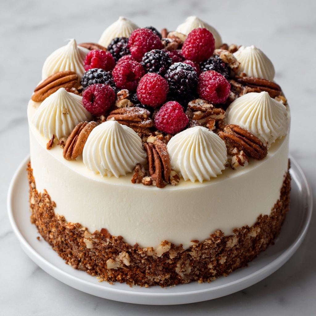 Simple Italian Cream Cake with Toasted Pecans and Coconut Recipe - Recipe Image