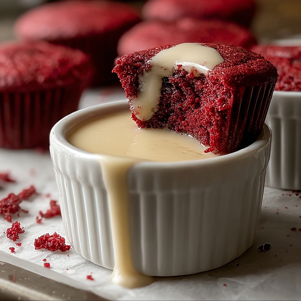 Homemade Red Velvet Brownie Dippers with Cheesecake Dip Recipe - Recipe Image