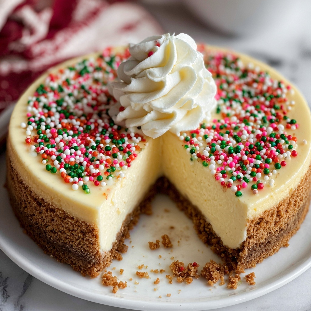 Christmas Sugar Cookie Cheesecake Recipe - Recipe Image
