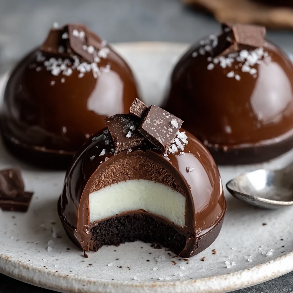 Salted Caramel Chocolate Mousse Domes Recipe - Recipe Image