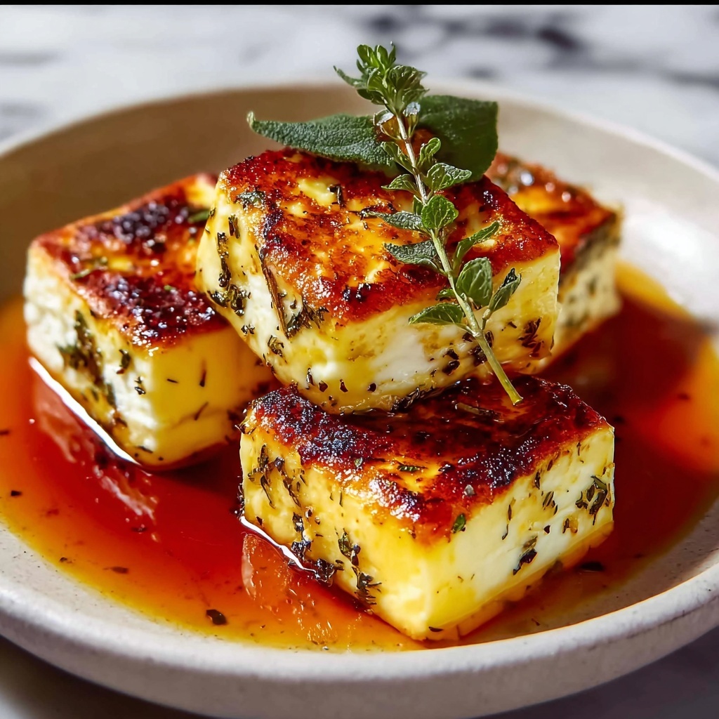 Crispy Pan-Fried Feta with Thyme and Pepper-Infused Honey Recipe - Recipe Image