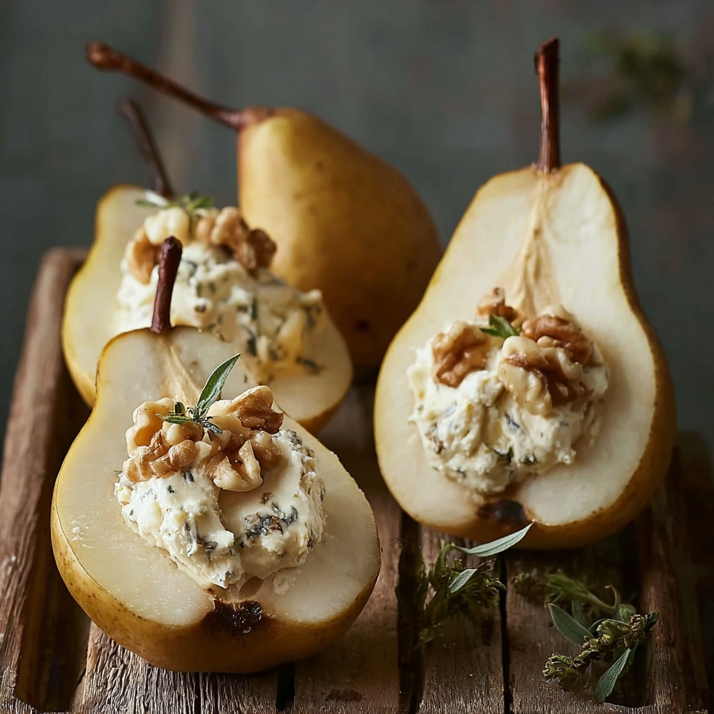 Elegant Blue Cheese Stuffed Pears Recipe - Recipe Image