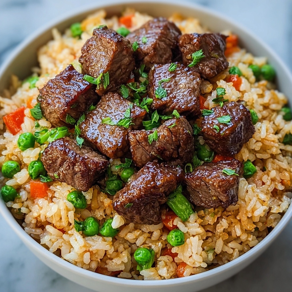Garlic Butter Steak Fried Rice Recipe - Recipe Image