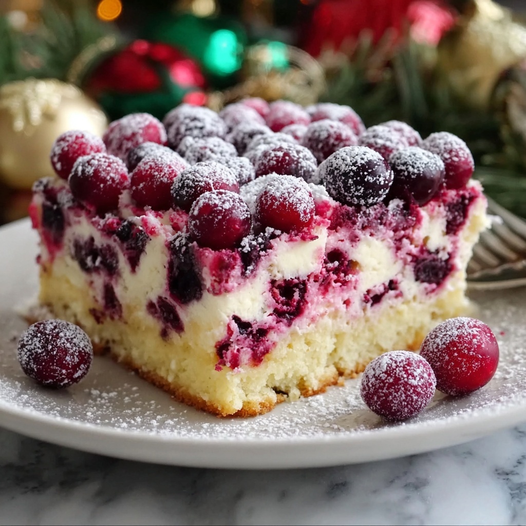 Christmas Cranberry Poke Cake Recipe - Recipe Image