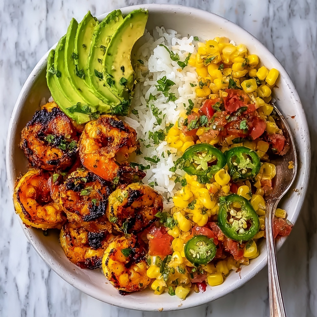 Chipotle Shrimp, Avocado, and Mango Rice Bowls Recipe - Recipe Image