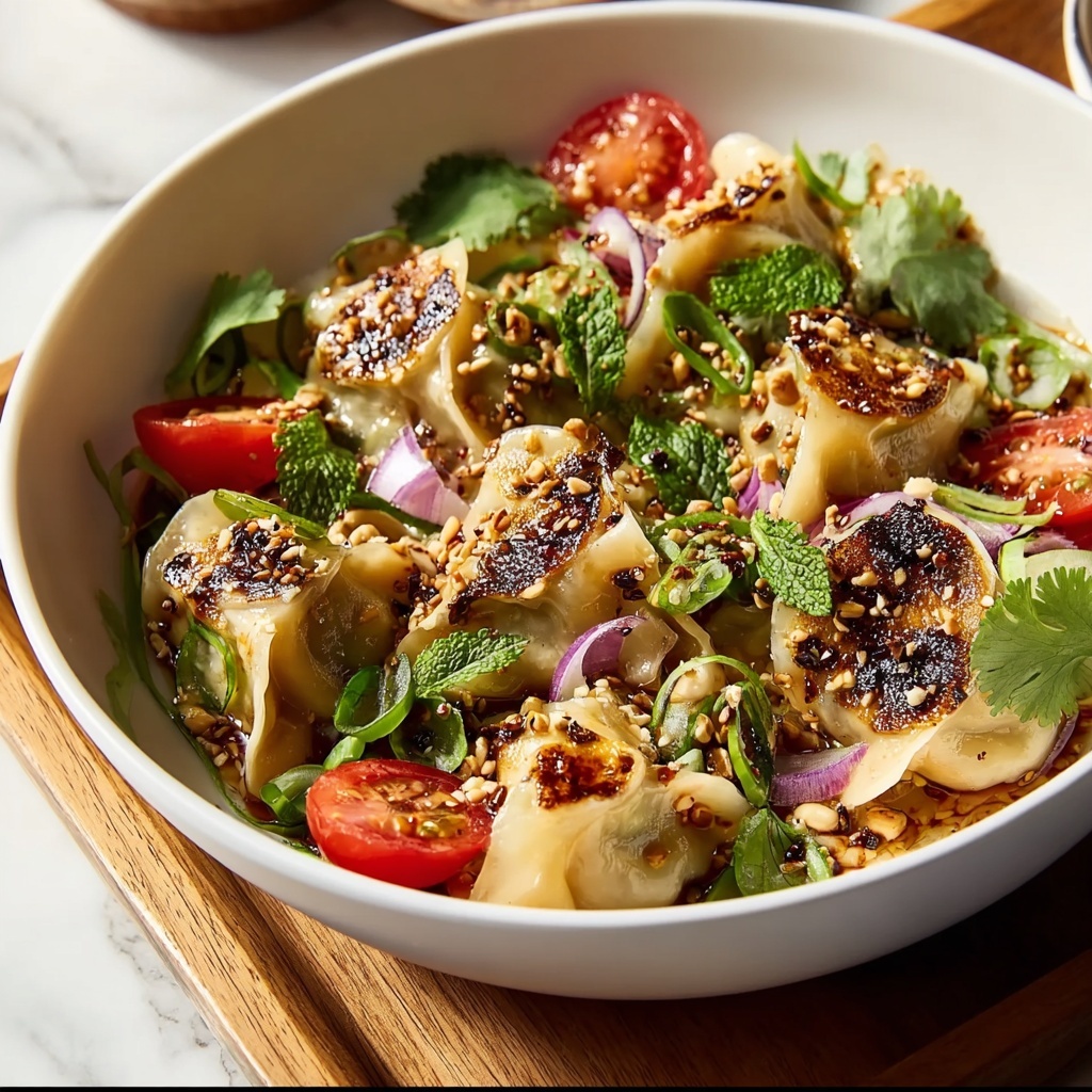 Viral Crispy Dumpling Salad Recipe - Recipe Image