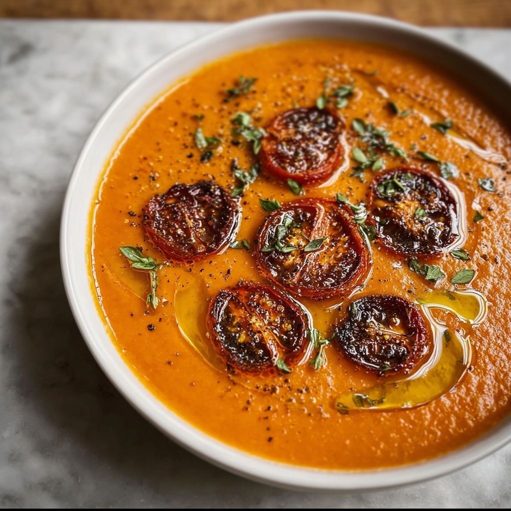Creamy Roasted Garlic Tomato Soup Recipe - Recipe Image