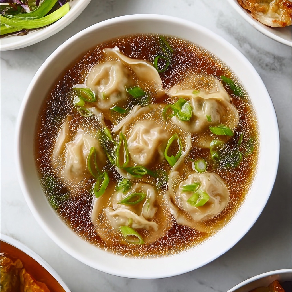 Savory Wonton Soup with Ground Pork and Greens Recipe - Recipe Image