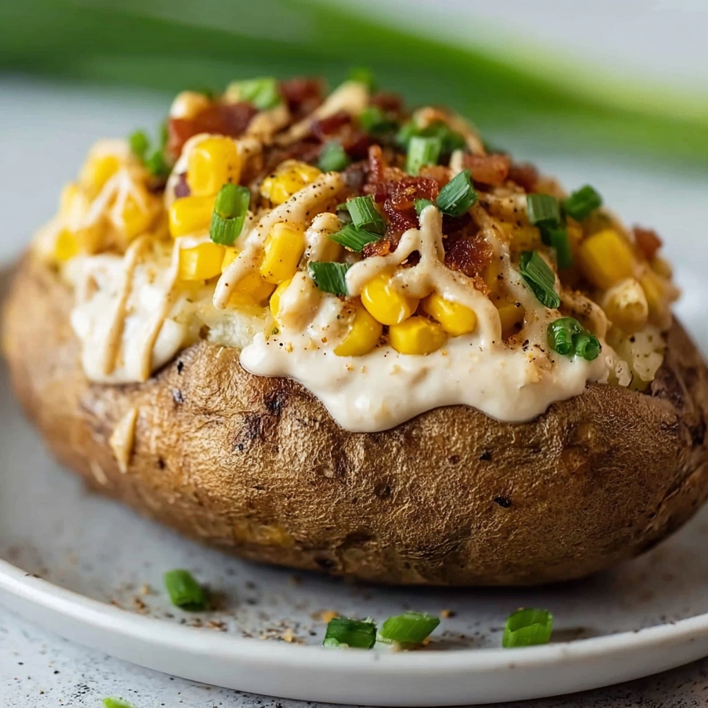 Loaded Baked Potatoes with Cheddar, Bacon Aioli, and Green Onions Recipe - Recipe Image
