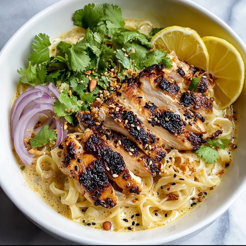 Lemon Garlic Chicken Noodle Bowl Recipe - Recipe Image
