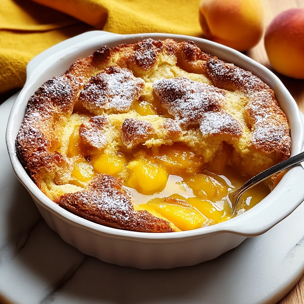 Peach Cobbler Bread Pudding Recipe - Recipe Image