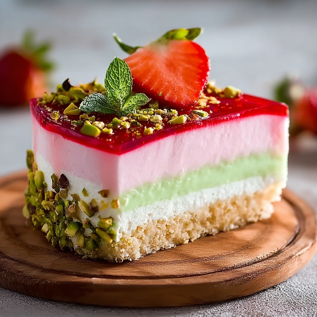 Strawberry Pistachio Mousse Cake Recipe - Recipe Image