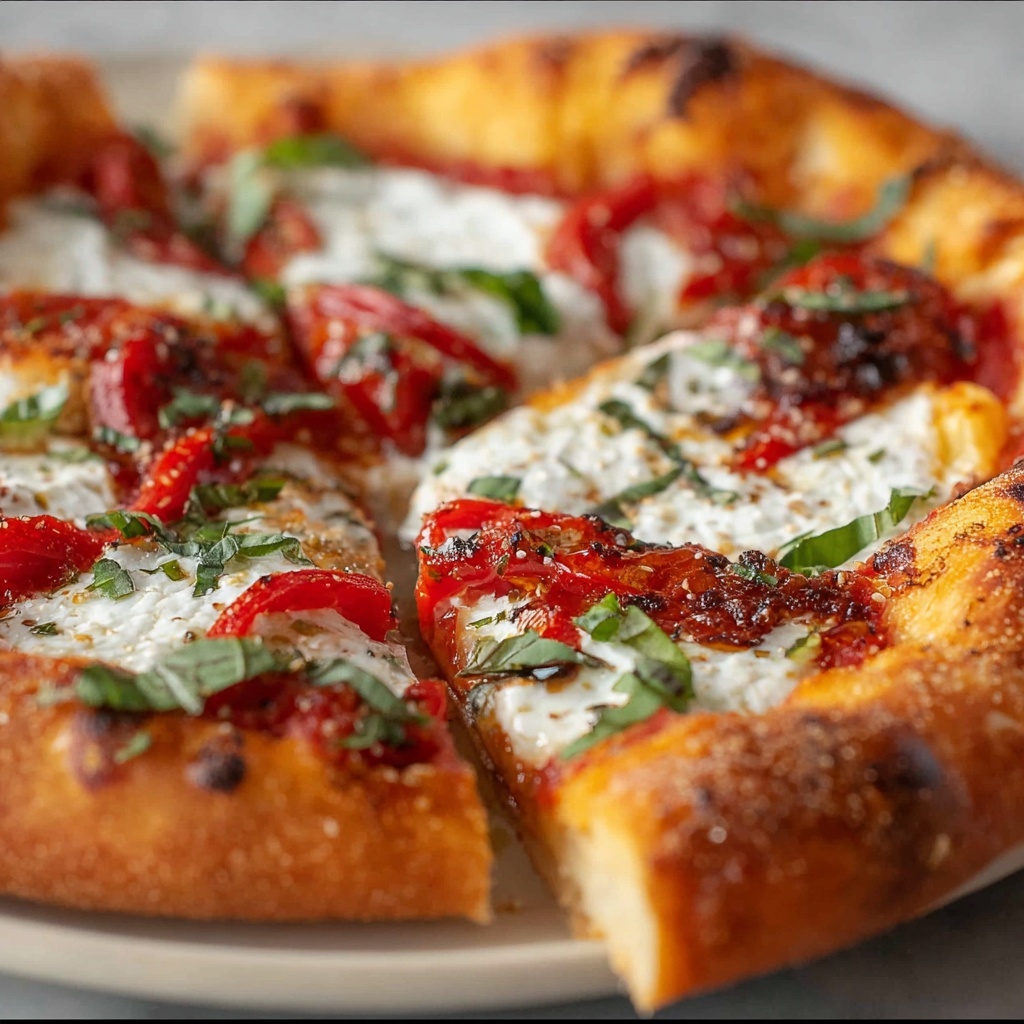 Calabrian Chili Roasted Red Pepper Pizza: A Spicy Twist on Classic Pizza Recipe - Recipe Image