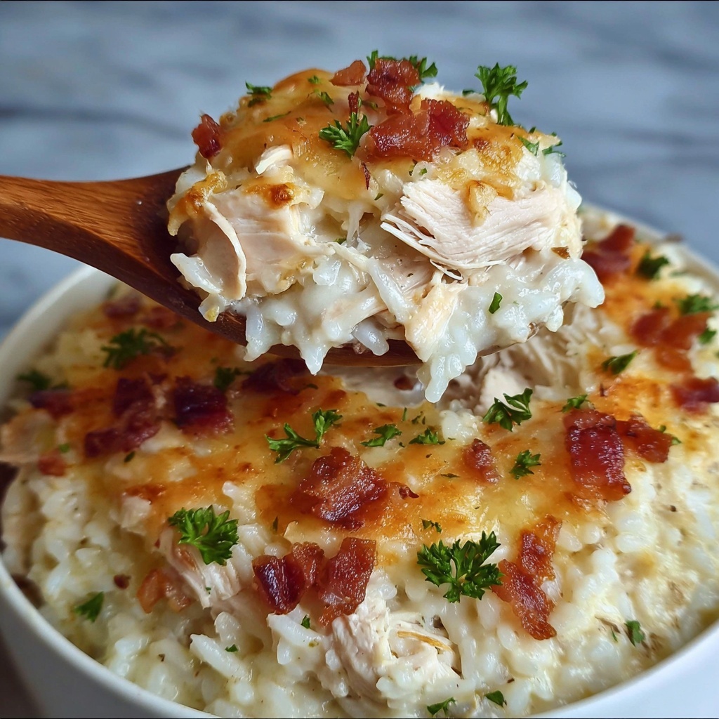 Chicken Alfredo Rice Casserole Recipe - Recipe Image