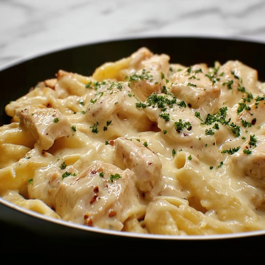 Cheesy Chicken Alfredo Slow Cooker Delight Recipe - Recipe Image