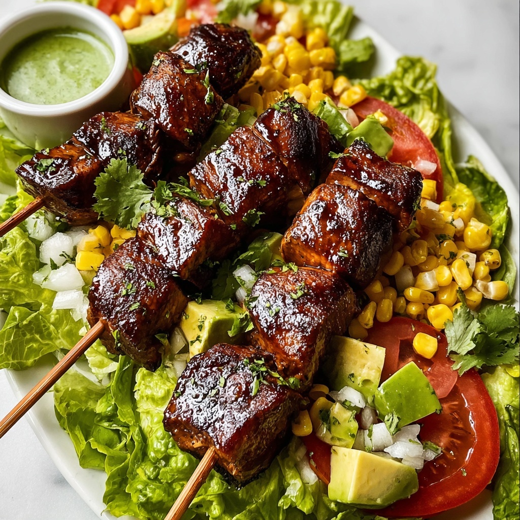 BBQ Chicken Skewer Salad with Herby Ranch Dressing Recipe - Recipe Image