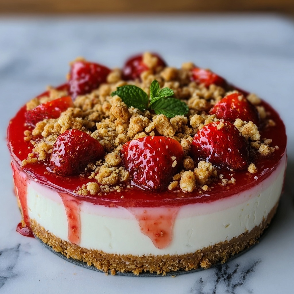 Strawberry Krunch Cheesecake Recipe - Recipe Image