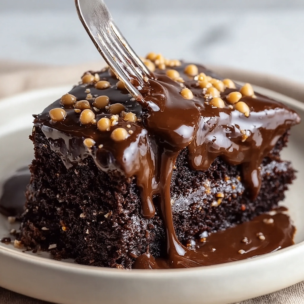 Slow Cooker Double Chocolate Peanut Butter Pudding Cake Recipe - Recipe Image