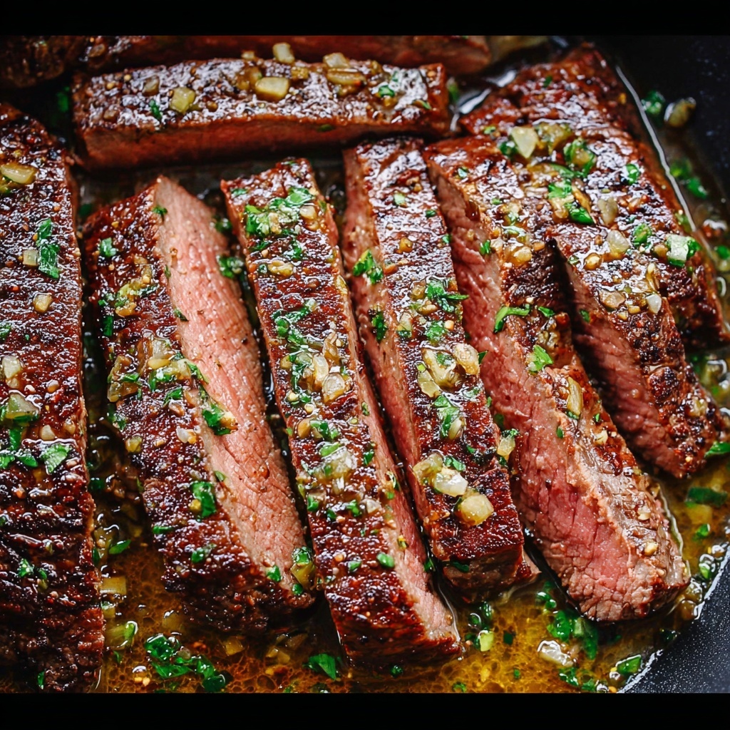 Garlic Butter Skillet Flank Steak Oven Recipe - Recipe Image