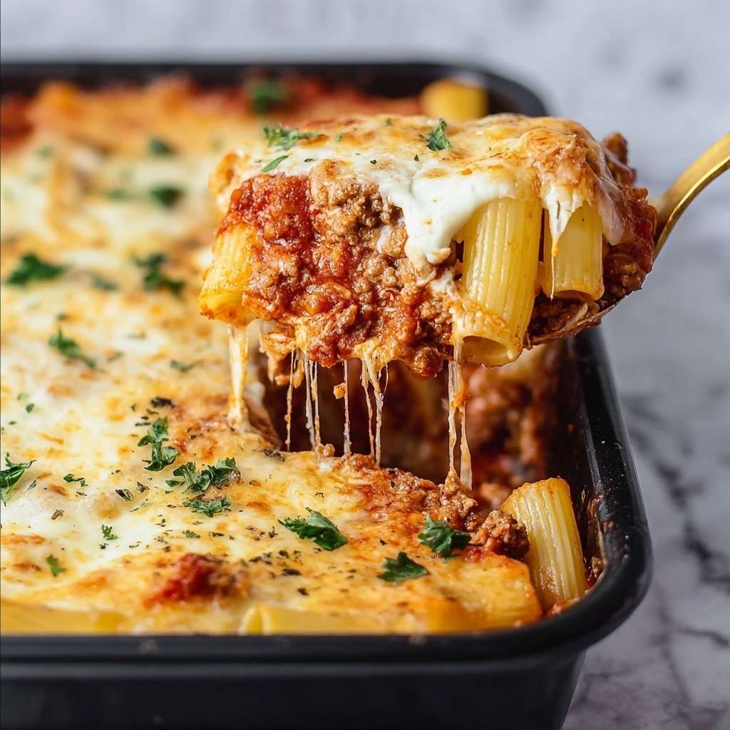Easy Baked Ziti with Sausage and Ricotta Recipe - Recipe Image