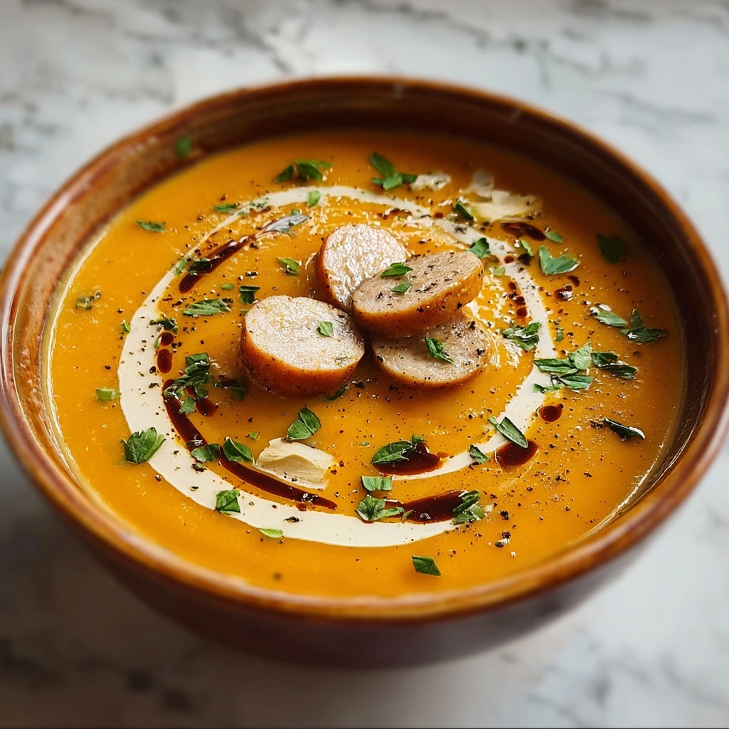 Creamy Turmeric Pumpkin and Carrot Soup Recipe - Recipe Image
