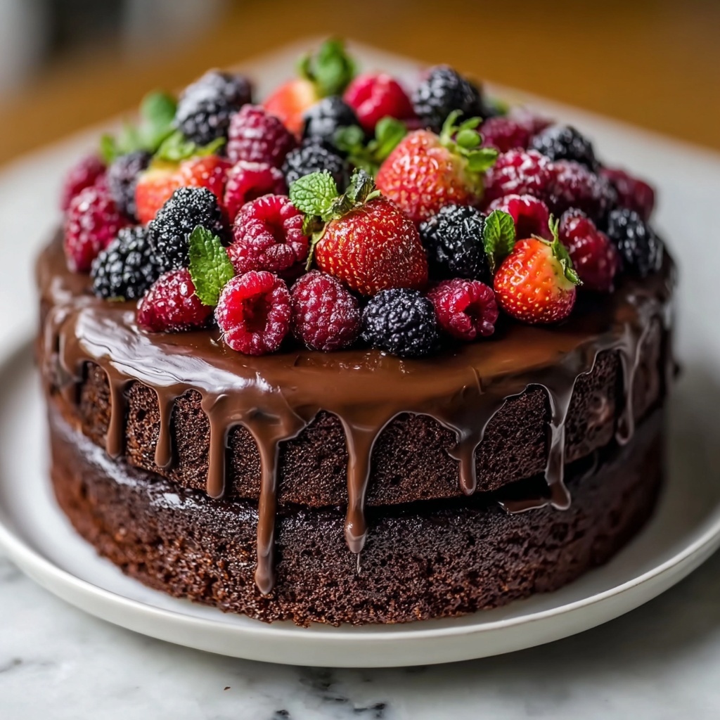 Berry Chocolate Cake Recipe - Recipe Image