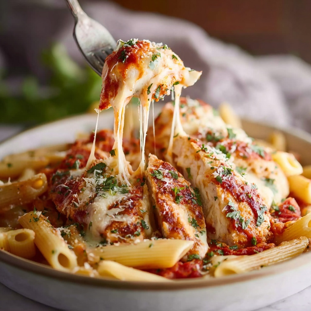 Slow Cooker Chicken Parmesan Pasta Recipe - Recipe Image