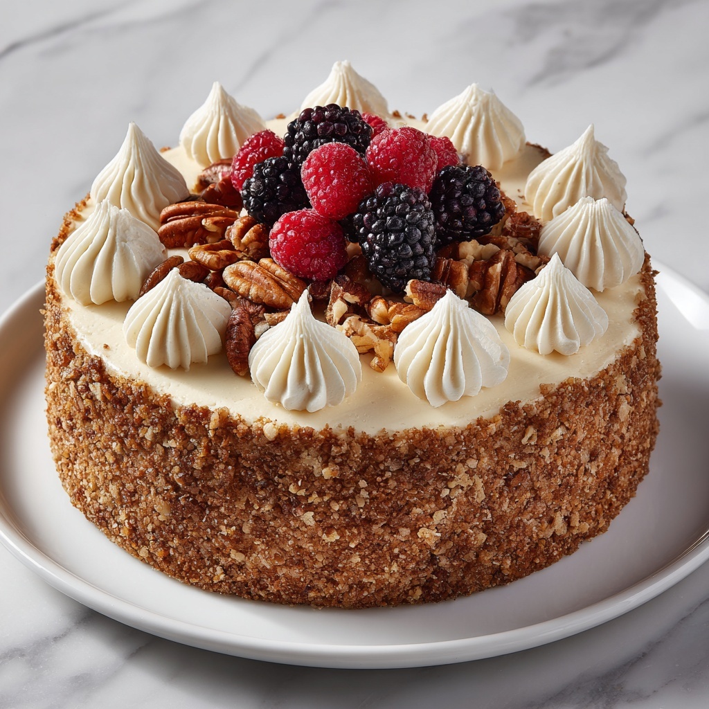 Simple Italian Cream Cake with Toasted Pecans and Coconut Recipe - Recipe Image